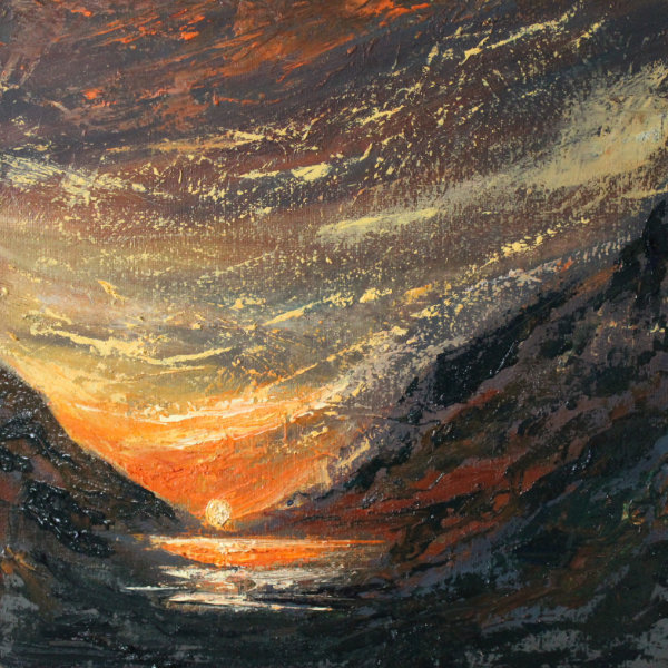 Dying Sun over Mountain and Lake (2)